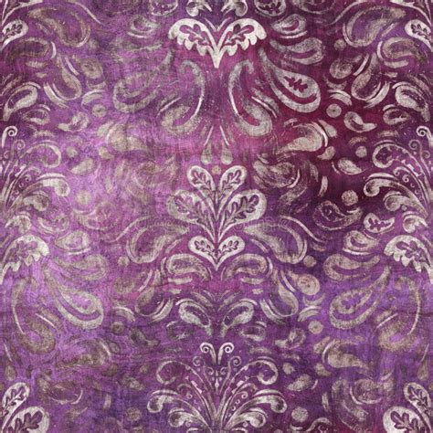Luxury Purple And Tan Damask Seamless Pattern Stock Illustration