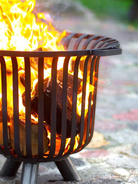 Fire Basket Outdoor Get A Roaring Fire On A Chilly Evening