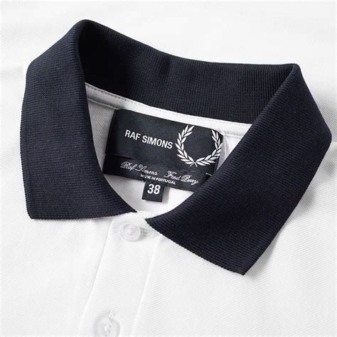 fred perry x raf simons tipped cuff polo white end ca