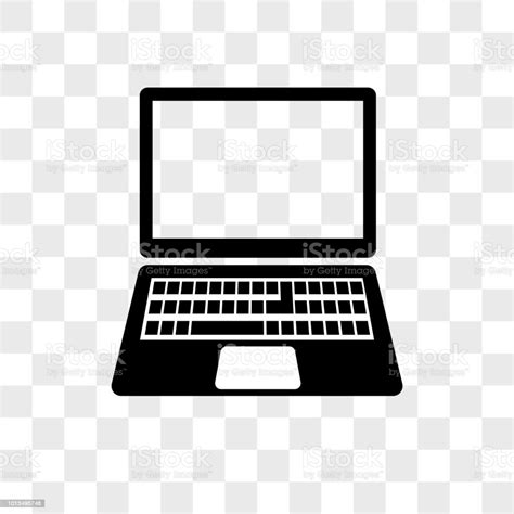 Laptop Vector Icon On Transparent Background Laptop Icon Stock