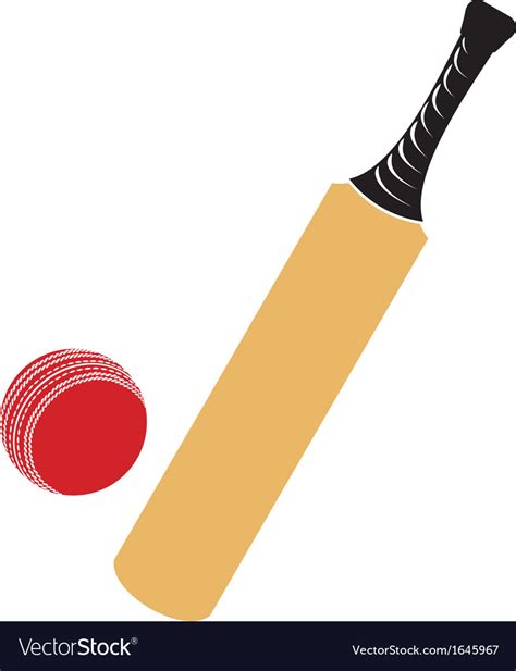 Cricket Bat And Ball Royalty Free Vector Image