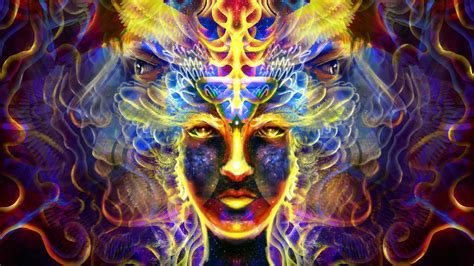 Trippy Wallpaper Psychedelic Colorful Fractal Front