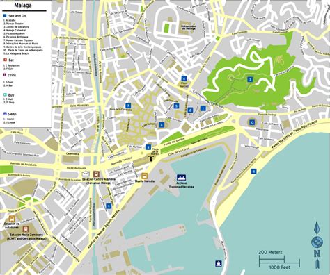 Carte De Malaga Le Plan Des Principaux Lieux