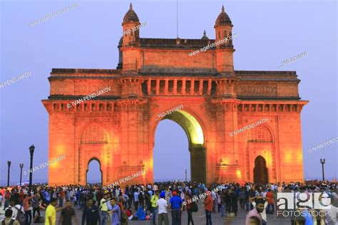 Gateway Of India At Night Mumbai Maharashtra India Stock Photo