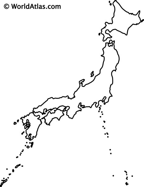 Detailed elevation map of japan with roads, cities and airports. Japan Outline Map