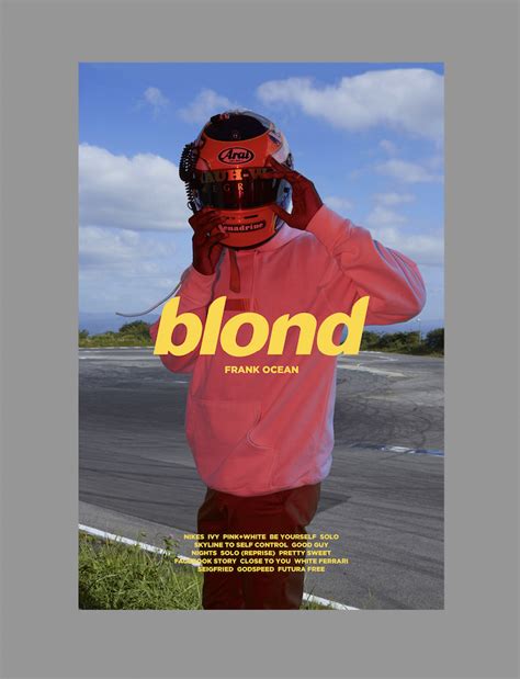 Frank Ocean Poster Blonde Blond Album Cover Poster Print Frank