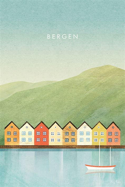 Bergen Norway Travel Poster Travel Poster Co