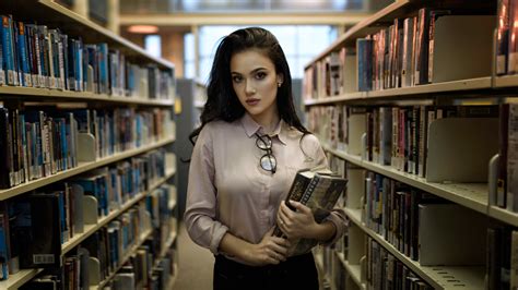 2560x1440 Women With Books In Library 1440p Resolution Hd 4k Wallpapers Images Backgrounds