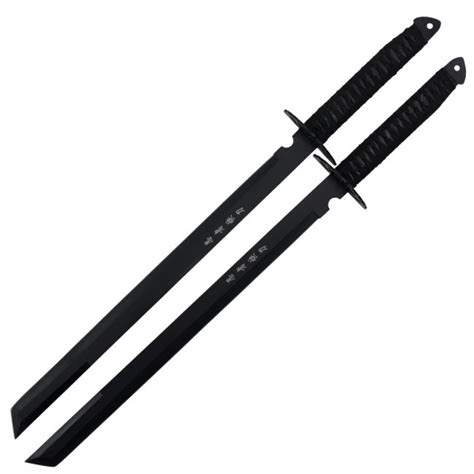 27” Tanto Blade Twin Full Tang Tactical Long Ninja Sword With Shoulder