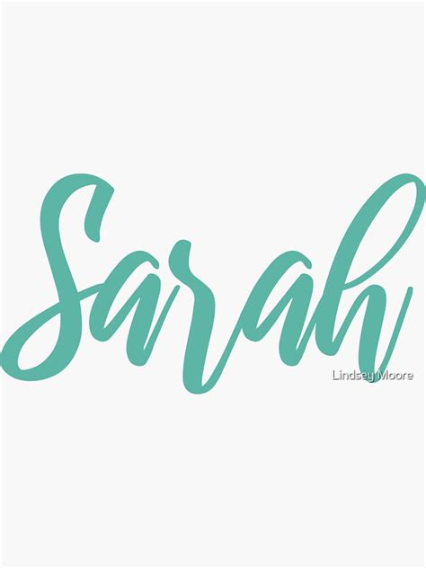 Sarah Aqua Script Sticker For Sale By Lindseymorrison Redbubble