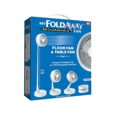 My Foldaway Fan 775 In 3 Speed Indoor White Personal Fan In The