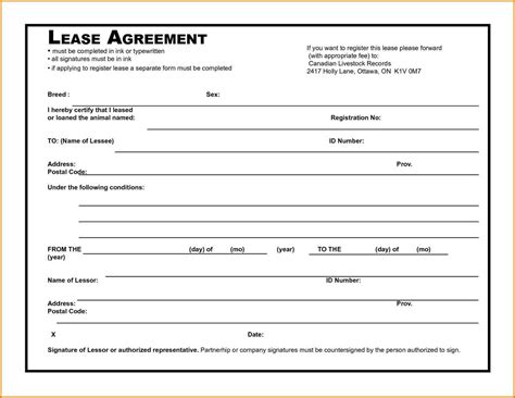 Rental Agreement Forms Free Printable Generic Template Free Standard