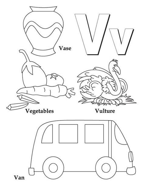 Learning Letter V Coloring Page For Kids Bulk Color In 2020 With