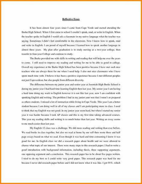Example Of Reflection Paper On A Class Reflection Essay Of The Blog