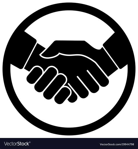Business Handshake Icon On White Background Vector Image