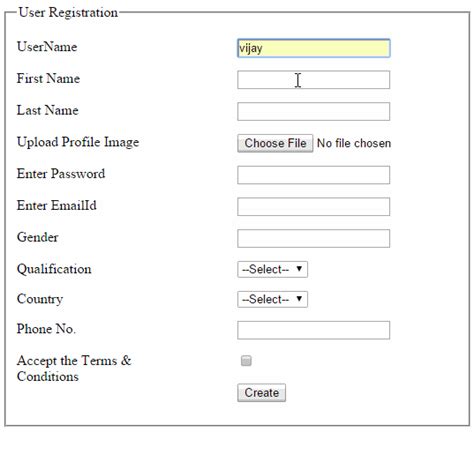 Create A User Registration Form In Mvc Aspmantra Asp Net Mvc Angularjs Jquery Javascript Sql
