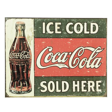 Coca Cola Sold Here Vintage Metal Sign Transparent Png Stickpng
