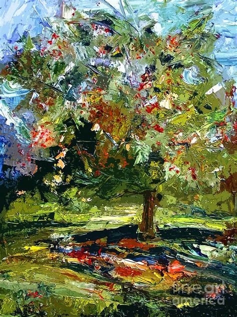 Abstract Cherry Tree Painting Abstract Cherry Tree Fine Art Print
