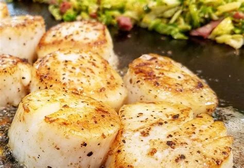 Wild Caught Jumbo Scallops With Shredded Sprouts And Prosciutto