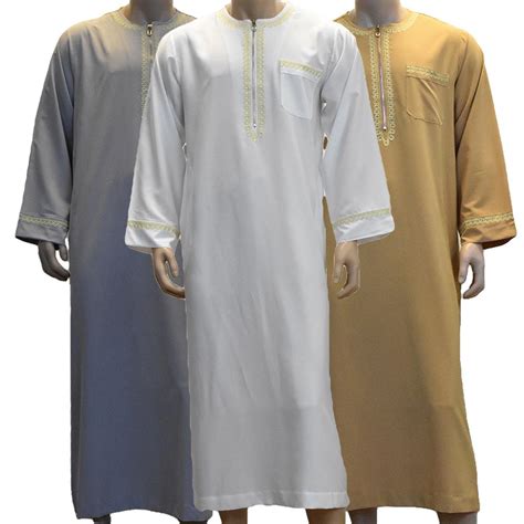 Arab Saudi Muslim Men Abaya Long Thobe Robe Maxi Dress Dubai Jubah