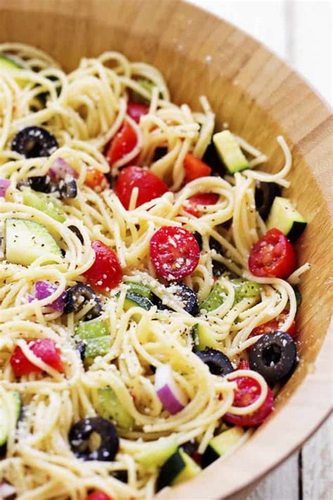 Combine remaining ingredients ina container with a tight lid. California Spaghetti Salad - Healthy Chicken Recipes