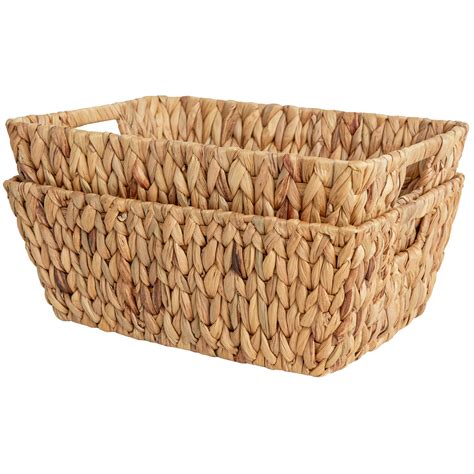 Storageworks Water Hyacinth Storage Baskets Large Wicker Baskets With