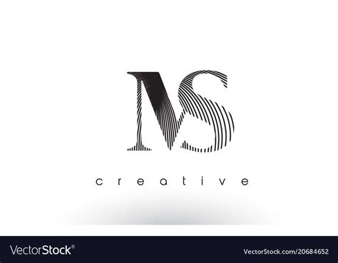 Ms Logo Design With Multiple Lines Artistic Elegant Black And White