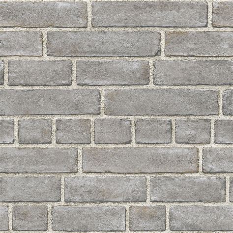 Grey Brick Facade Peel And Stick Wallpaper Brick Wallpaper Grey