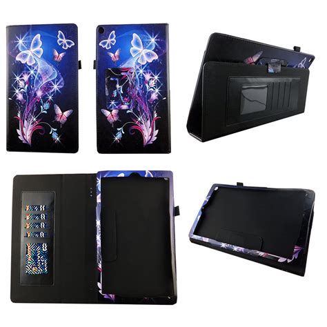 Galaxy Butterfly Case For Amazon Kindle Fire Hd 10 Tablet 7th