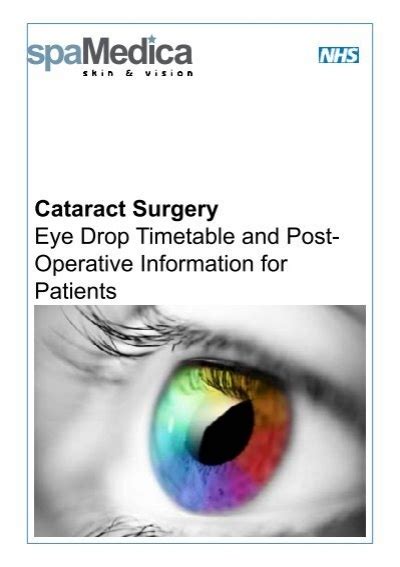 Cataract Surgery Eye Drop Timetable And Post Operative