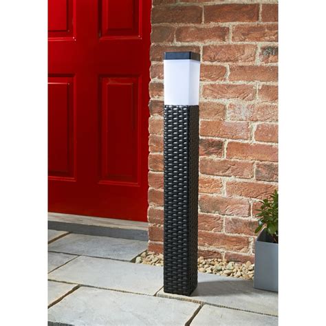 Solar post lights led garden lights used solar panels bollard lighting roof covering solar energy system color changing led diy solar brushed stainless steel. Venice Tall Solar Rattan Post Light | Garden - B&M