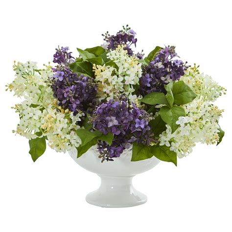 Lilac Artificial Arrangement In White Vase 1638 Nearly Natural