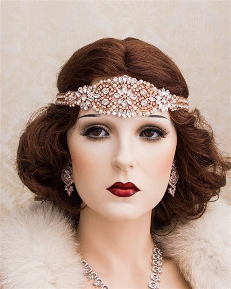 Great Gatsby Style Headband And Bracelet Perfect For Your 1920s Themed Party ♥ Rhinestone
