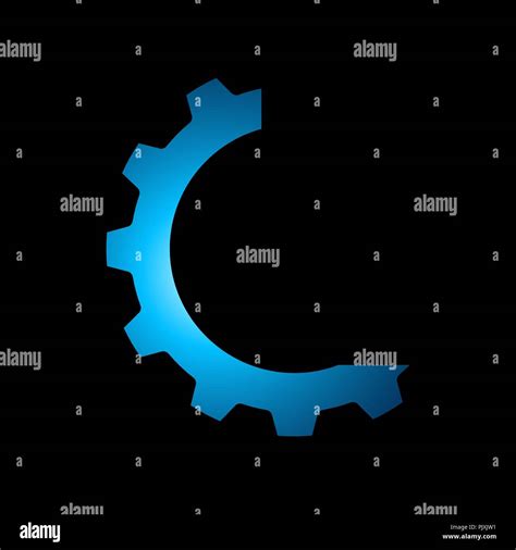 Technology Logo Cog Gear Icon In Circle Premium Design Trendy