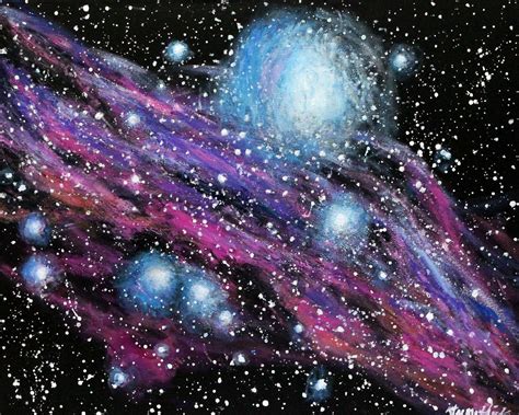 Eastern Veil Nebula Acrylic On 16 X 20 Canvas Space Painting Space