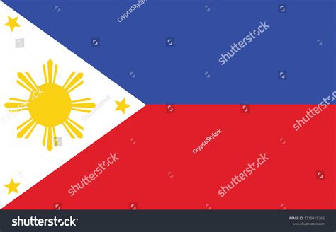 Philippines Flag Vector Graphic Rectangle Filipino Stock Vector