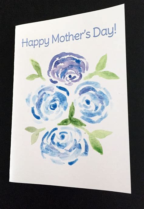 Mothers Day Card Watercolour Flowers Watercolor Etsy