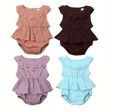 Pudcoco 2019 Summer Solid Newborn Baby Girl Summer Clothes Ruffle