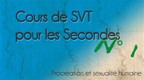 Cours Svt Secondes N°1 Procréation Et Sexualité Humaine Youtube