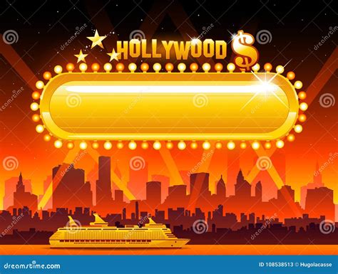 Vector Hollywood Background Stock Vector Illustration Of Movie