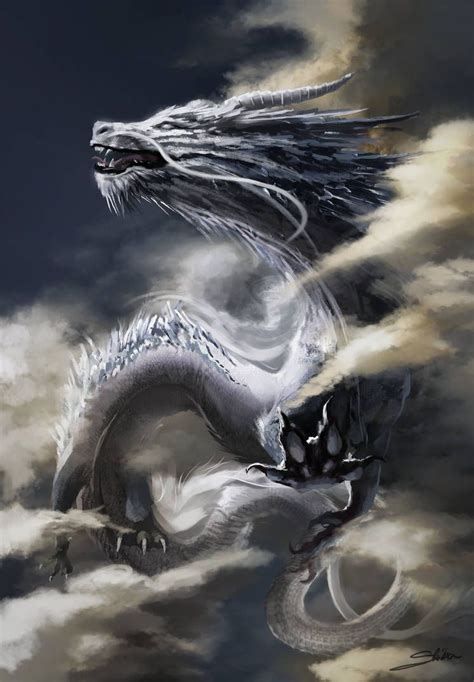 White dragon by mentoskova on DeviantArt Art à thème dragon Dragon