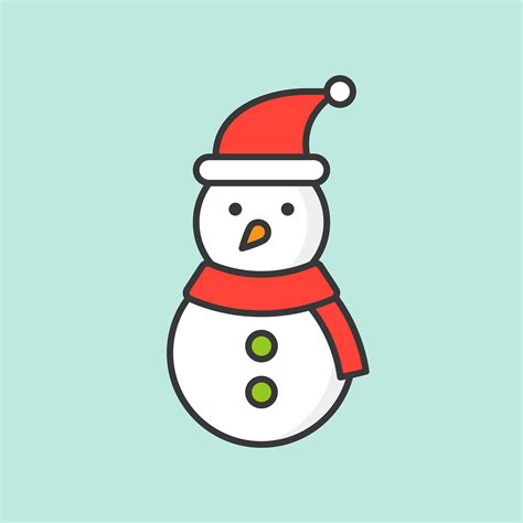 Snowman With Santa Hat Filled Outline Icon For Christmas Theme 464450