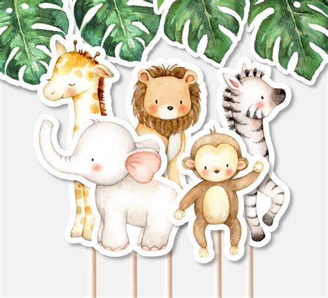 Printable Jungle Animals Centerpieces Safari Birthday Party Animal