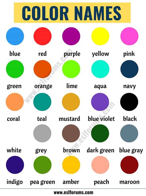Name Of Colors
