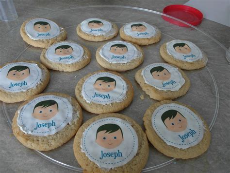 Pillsbury™ peanut butter cookie mix. Sugar cookies with a personalized edible icing decals ...