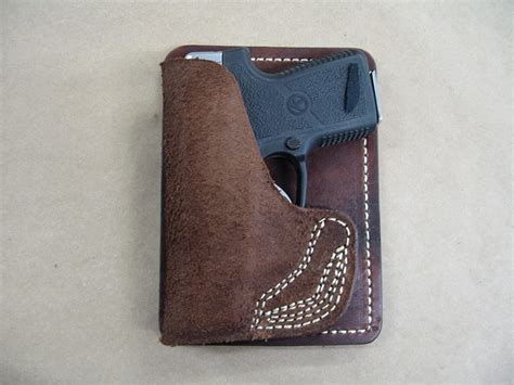 Remington Rm380 380 Inside The Pocket Leather Concealment Handgun Wallet Holster Ccw Rh Brown