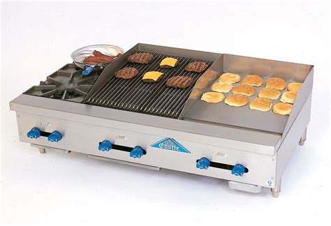 You can choose your temperature settings for different types of food. Counter Combination Griddle-Broiler-Burner