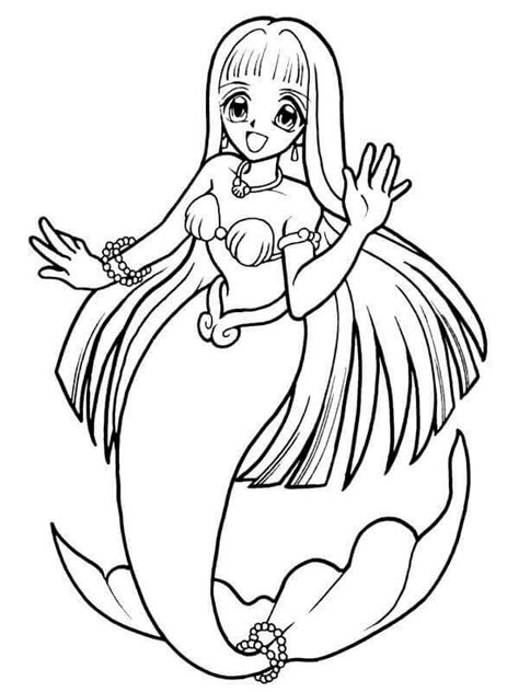 Three different mermaid coloring sheets to download. Anime Mermaid Coloring Page | Mermaid coloring pages ...