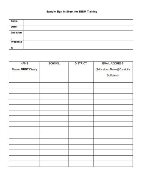 I use a design program to make mine large, then print it across multiple pages. Sign In Sheet Template - 12+ Free Wrd, Excel, PDF ...
