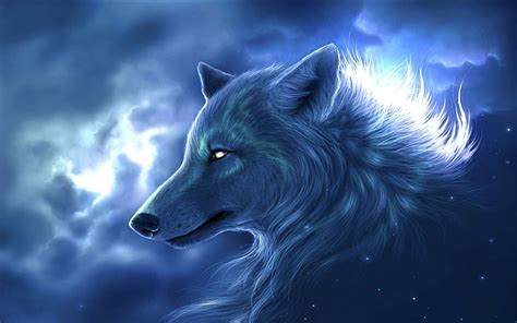 Download A Fierce And Majestic Anime Wolf In Full Regalia Wallpaper